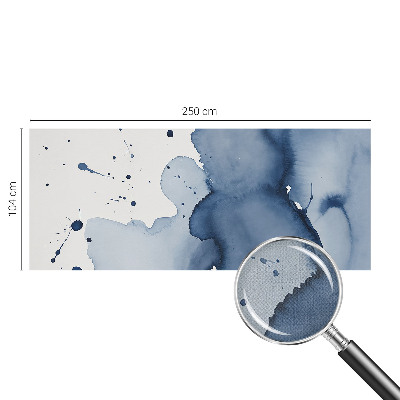 Children's wall mural with navy blue splash pattern