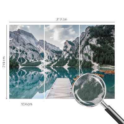 Peel and stick wall mural with a mountain panorama design