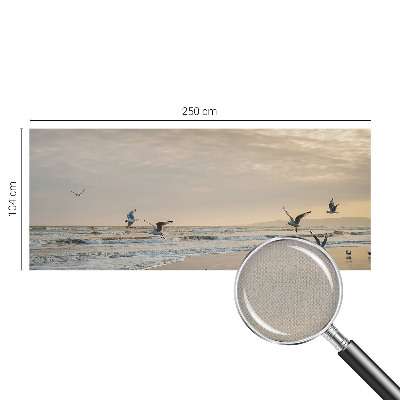 Baby room wall mural with a seaside tranquility motif