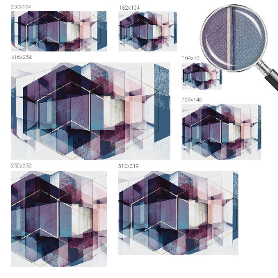 Self-adhesive photo wallpaper with a geometric cubes motif