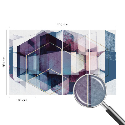 Self-adhesive photo wallpaper with a geometric cubes motif