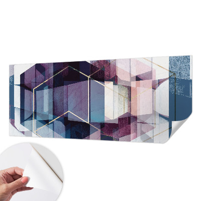 Self-adhesive photo wallpaper with a geometric cubes motif