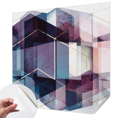 Self-adhesive photo wallpaper with a geometric cubes motif