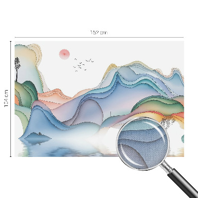 Self-adhesive wall mural with a dreamy landscape design