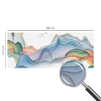 Self-adhesive wall mural with a dreamy landscape design