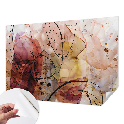 Removable wall mural wallpaper with an abstract harmony design