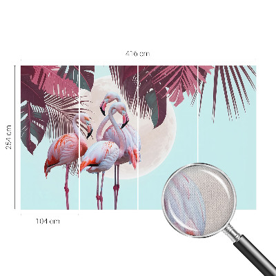 Removable wall mural with an exotic birds design