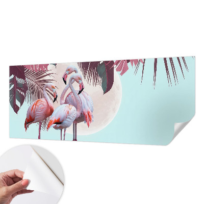 Removable wall mural with an exotic birds design