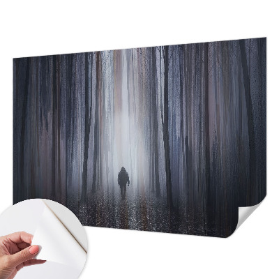 Stick-on wall mural featuring a forest scene called 