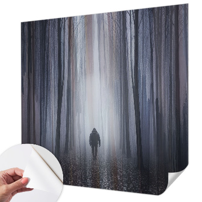 Stick-on wall mural featuring a forest scene called 