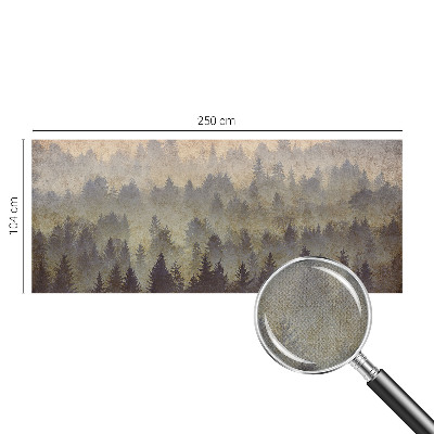Peel and stick wall mural for bedroom with a misty forest design
