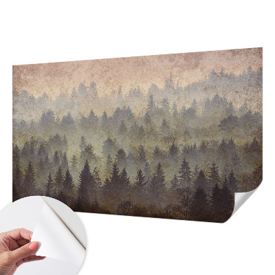 Peel and stick wall mural for bedroom Forest fog