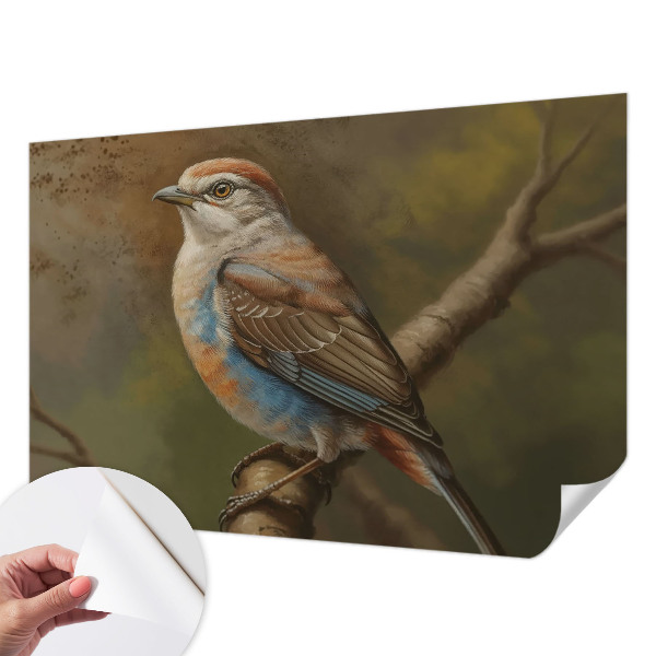 Peel and stick wall mural for living room Bird portrait