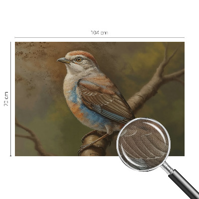 Peel and stick wall mural for living room Bird portrait