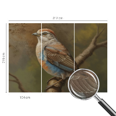 Peel and stick wall mural for living room Bird portrait