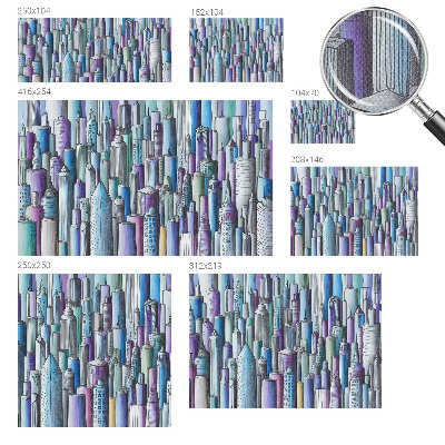 Peel and stick wall mural for kids' room with a city skyline of skyscrapers