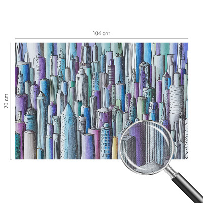 Peel and stick wall mural for kids' room with a city skyline of skyscrapers