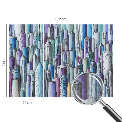 Peel and stick wall mural for kids' room City skyscrapers