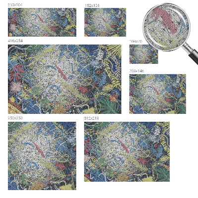 Nursery wall mural with plant swirl illustrations