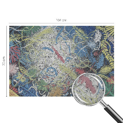 Nursery wall mural with plant swirl illustrations