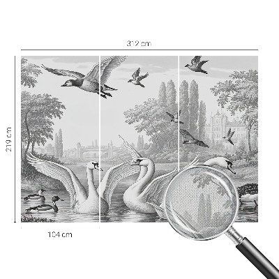 3D photo wallpaper mural with a classic landscape
