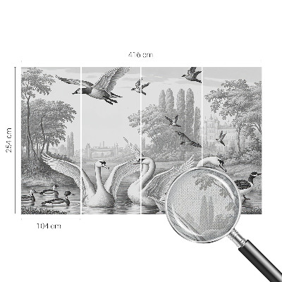 3D photo wallpaper mural with a classic landscape