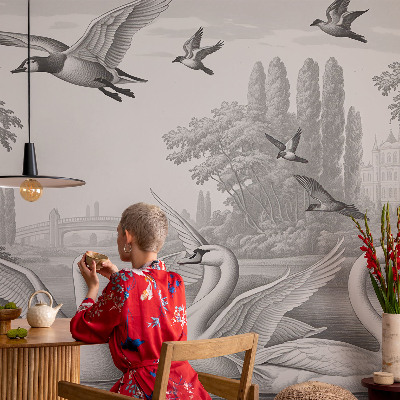3D photo wallpaper mural with a classic landscape