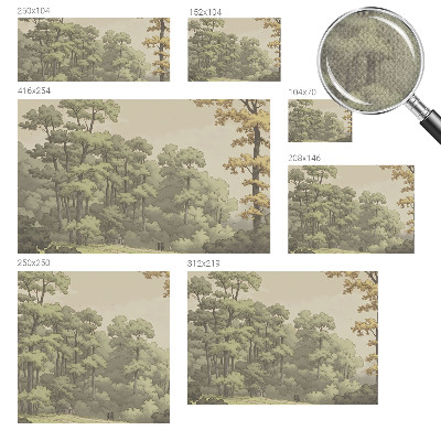 Baby room wall mural with a forest idyll design