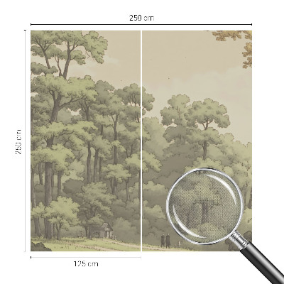 Baby room wall mural with a forest idyll design