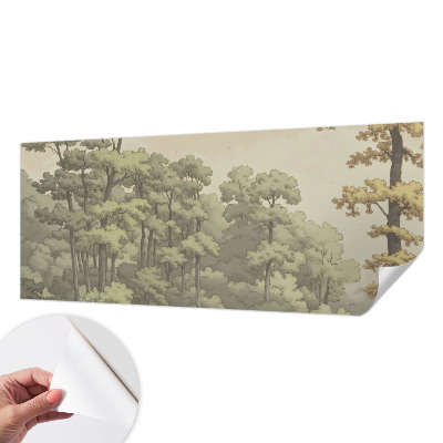 Baby room wall mural with a forest idyll design