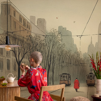 Peel and stick wallpaper mural Urban symmetry