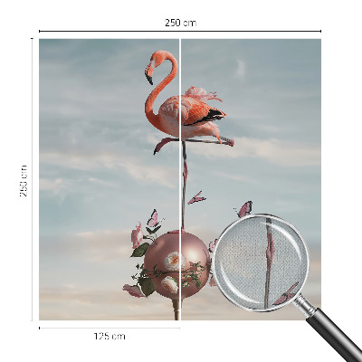 Peel and stick wall mural with an elegant flamingo design