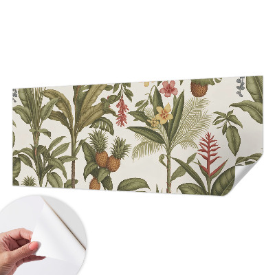 Self-adhesive wall mural with an exotic nature motif