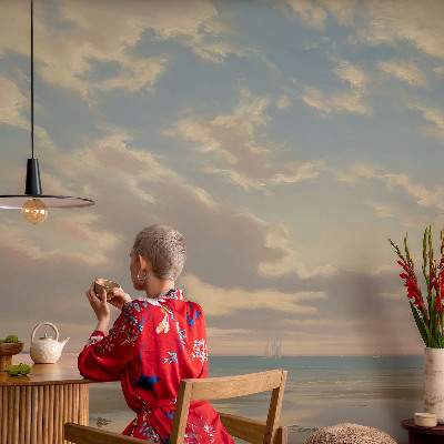Self-adhesive photo wallpaper featuring a tranquil shoreline scene