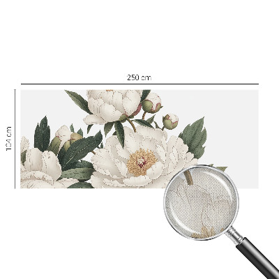 Stick-on wall mural White peonies