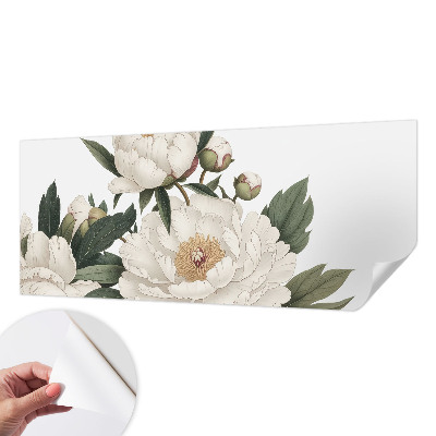 Stick-on wall mural White peonies