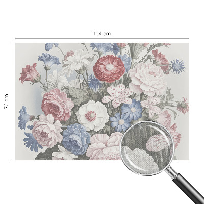 Removable wall mural with a colorful bouquet design