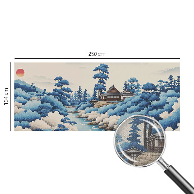 Peel and stick wall mural for bedroom featuring a peaceful nature scene