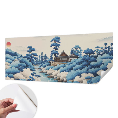 Peel and stick wall mural for bedroom featuring a peaceful nature scene