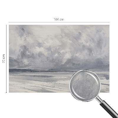 Peel and stick wall mural for living room featuring a storm on the horizon