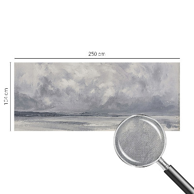 Peel and stick wall mural for living room featuring a storm on the horizon