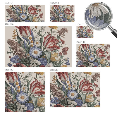 Peel and stick wall mural for kids' room with a flower bouquet design