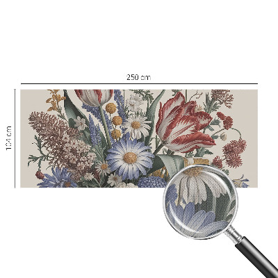 Peel and stick wall mural for kids' room with a flower bouquet design