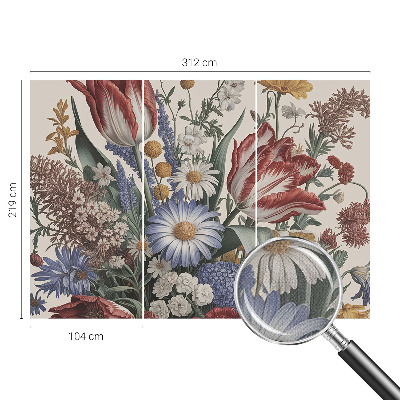 Peel and stick wall mural for kids' room Flower bouquet