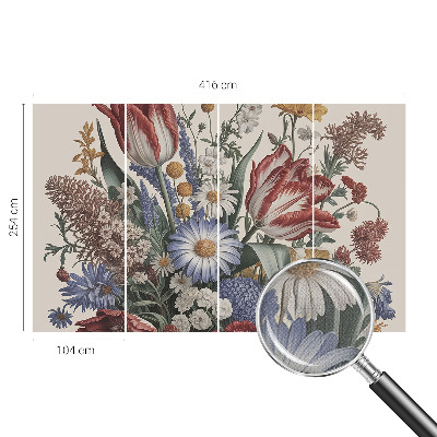Peel and stick wall mural for kids' room Flower bouquet