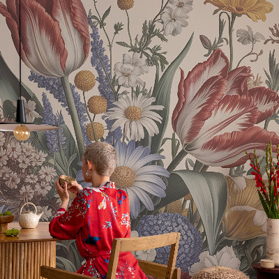 Peel and stick wall mural for kids' room Flower bouquet