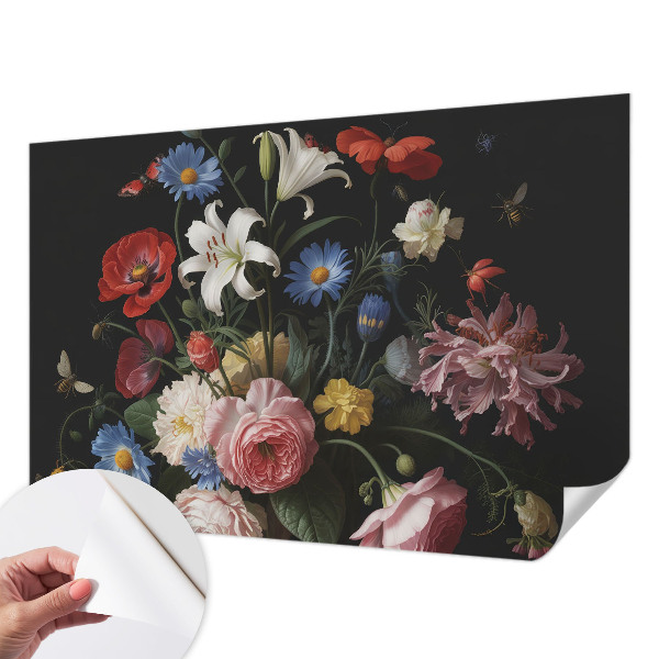 Nursery wall mural Flowers with insects