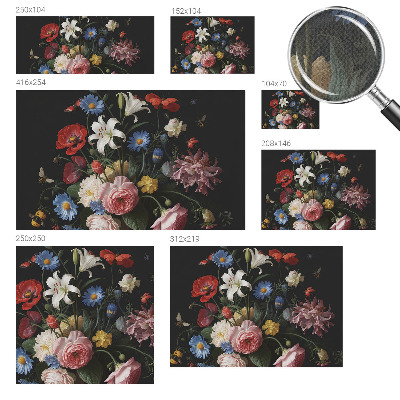Nursery wall mural with a floral and insect design