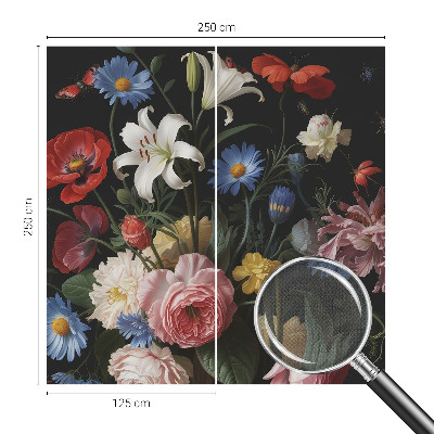 Nursery wall mural Flowers with insects