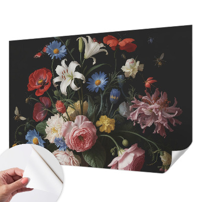 Nursery wall mural Flowers with insects